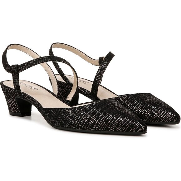 LifeStride Womens Gunmetal Polyurethane Pointed Closed Toe Minimalist Pump - Picture 7 of 9